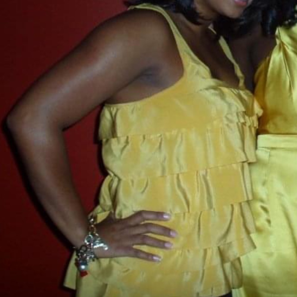 Madison Marcus silk ruffle top